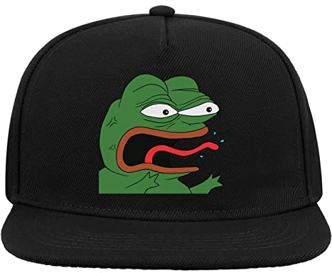 REEEE Pepe The Frog Funny Meme 5-Panel-Baseballmütze mit flachem Visier und Snapback Schwarz