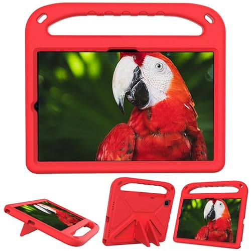 Custodia per bambini per Samsung Galaxy Tab S6 Lite 10.4 2020/2022 SM-P610/P615, in schiuma EVA, leggera, antiurto, resistente, copertura per tablet con maniglia e supporto per bambini, rossa