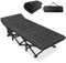 ATORPOK SHOP Lit de Camping Pliable Robuste pour Adultes，lit de Couchage Confortable avec capacité de 200 kg pour Voyage/Bureau/extérieur (Noir)