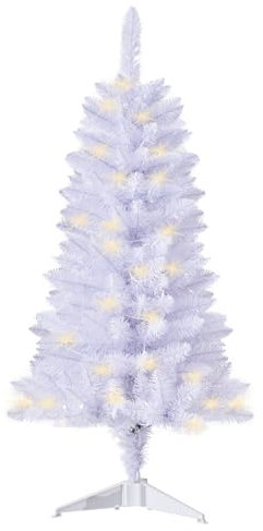 HomeKaren Pre-Lit Artificial Christmas Tree 120cm, Battery Operated Desktop Xmas Tree with 70 LED 210 Branch Tips Mini Christmas Tree Decoration Indoor Outdoor