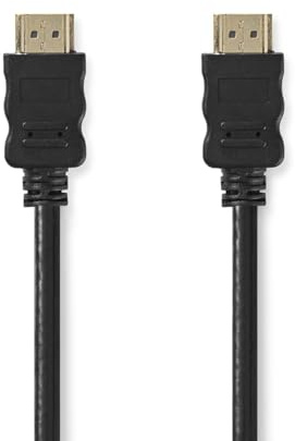 Nedis High Speed ​​HDMI Kabel mit Ethernet - HDMI Stecker - HDMI Stecker - 4K@30Hz - ARC - 10.2 Gbps - 30.0 m - Rund - PVC - Schwarz - Label