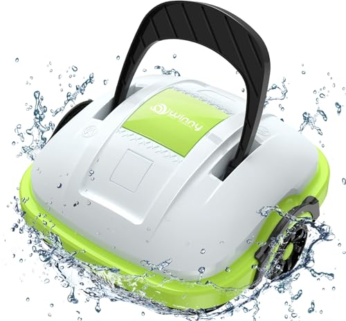 WINNY POOL CLEANER Poolroboter Akku, Poolsauger mit 2-Motor, Starke Saugkraft, Leichtgewicht, Poolreiniger Ideal für Oberirdische und Unterirdische Pools mit Flachem Boden, 60 Mins Reinigung