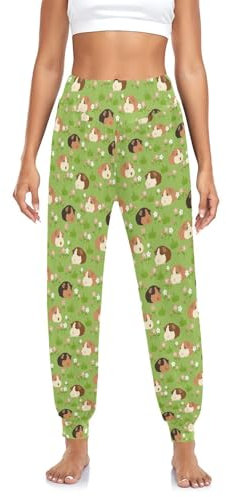 ODAWA Damen-Sweathose mit Sonnenblumen-Motiv, lockere Passform, Yoga-Sweathose, Meerschweinchen, XL Lang