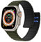 Astorgos Correa Magnética Compatible con Apple Watch Ultra/Ultra2 49mm/iWatch Series 10/9/8/7/6/5/4/3/2/1/SE 42/44/45/46mm,Correa de Silicona Ajustable,Pulsera Deportiva,Verde Ejército/Negro