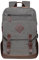 KAUKKO Retro Rucksack für Damen Herren, Vintage Daypack Schulranzen mit 15 Zoll Laptopfach für Arbeit, Uni, 25L, Grau-KF19