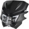 JFG RACING Motorrad Scheinwerfer,Motorrad Lichtmaske Verkleidung Maske Tagfahrlicht Scheinwerfer Wasserdicht für Dirt Pit Bike Dual Sport Enduro-Schwarz