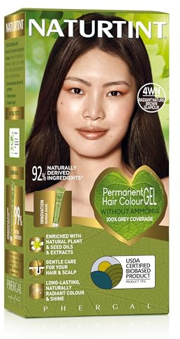 Naturtint Permanent Hair Colour Gel 4WN Radiant Nature Brown Glamour, Plant Enriched, Biobased, Ammonia Free, Long Lasting Grey Coverage and Radiant Colour, Nourishment and Protection