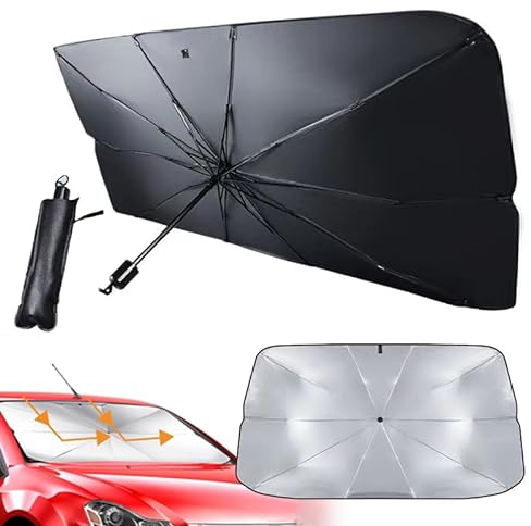 Sonnenschutz Auto Frontscheibe 65 * 120CM Auto Frontscheiben Sonnenschutz Front-Sonnenschutz UV-Schutz für Auto Faltbarer Frontscheiben Sonnenschutz Regenschirm Für die meisten Fahrzeuge