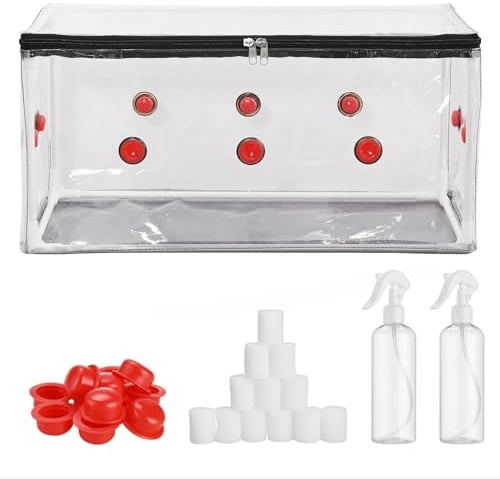 NLDGR Kit per la Coltivazione di Funghi, Scatola D'aria Grande per Micologia dei Funghi Cappa Aspirante, Kit per la Coltivazione Sacchetti per la Coltivazione di Funghi, Kit Monotubo (1)