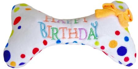 ZEACCT 1 Stück Hund Geburtstag Knochen Spielzeug Weich Langlebig Haustier Feier Geschenk für Kleine, Mittlere & Große Hunde, Lustiges Kuchenförmiges Kauspielzeug für Geburtstage und besondere Anlässe