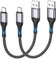 NINGKPOW Cable Micro USB Corto [2Pack 50CM] 5V/3A Carga Rápida Cable Android Duradero Nylon Cable Cargador Movil Compatible con Samsung Galaxy S7 S6 Edge S5 J7 J5 J3, Huawei, HTC, LG, Redmi, Kindle