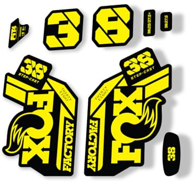 Autocollant de rechange pour fourche Fox 38 2021 Step Cast Series Jaune (mat)