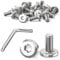 Dayalo Lot de 20 vis à tête plate M6 x 12 mm, vis Torx, en acier inoxydable A2 V2A, vis de machine avec clé Torx, filetage complet
