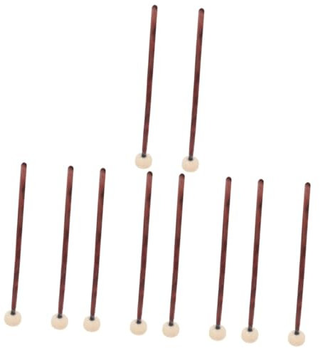 ifundom 10piezas Martillo De Percusión Mango De Madera Para Tambores Baquetas De Práctica Cabeza De Fieltro Para Tambores Percusión