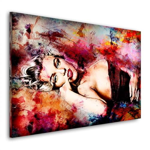 Kunstgestalten24 Leinwandbild Marilyn Monroe Abstrakt Wandbild Abstrakt Kunstdruck Wanddeko XXL Wandekoration Gemälde Deko Bilder Modern Art Bild Kunst Leinwand