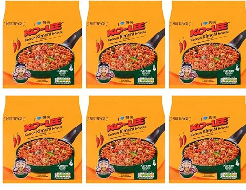 Noodle Bundle with Ko-Lee Korean Kimchi Flavour Multipack Instant Noodle (4x70g) - 6 Pack | Korean Kimchi Flavour with Lots of Crunchy Vegetables.