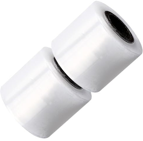 CREATCABIN 2 Rouleau Film Étirable Rétractable 5cm X 400 m Film Étirable Film Rétractable Plastique Durable Rouleau Film Rétractable Très Résistant Étiré pour Déménagement Film Étirable Transparent