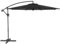 Outsunny Parasol déporté octogonal rabattable diamètre 3 m parasol de jardin avec pied en croix noir