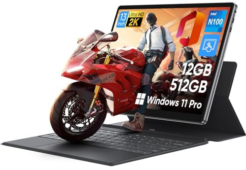 MARGOLAI Ordenador portátil/tableta 2 en 1 Win 11 con teclado, pantalla táctil IPS 2K (2160 x 1440) de 13 pulgadas, 12 GB de RAM 512 GB NVMe SSD, procesador Intel N100 de cuatro núcleos, WiFi BT5.0