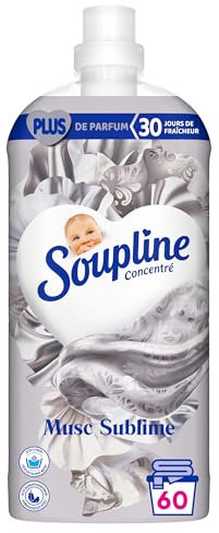 SOUPLINE - Adoucissant Concentré Ultra Sublime Musc - Parfum 3D Sublime Musc - Fraîcheur 30 Jours - Grand Format 1,26L