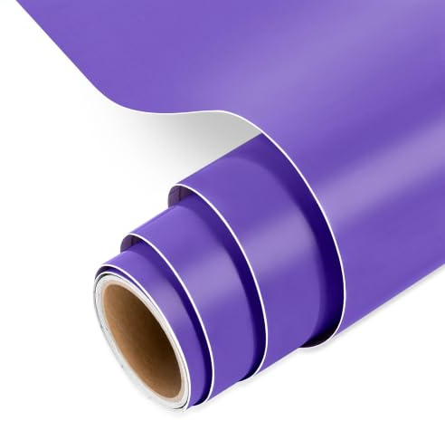 IModeur Matte Dark Purple Permanent Vinyl Roll - 30.5 x 152.5 cm Self Adhesive Vinyl for Cup, Purple Vinyl for Birthday Gift, Party Ornaments, Home Decor