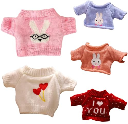 5-teilige Teddybär-Kleidung, Bärenpullover, Teddy-Kleidung, passend für 20, 3–30, 5 cm große Plüschbären, süßes Stofftier für selbstgemachte Anziehspielzeugpuppen