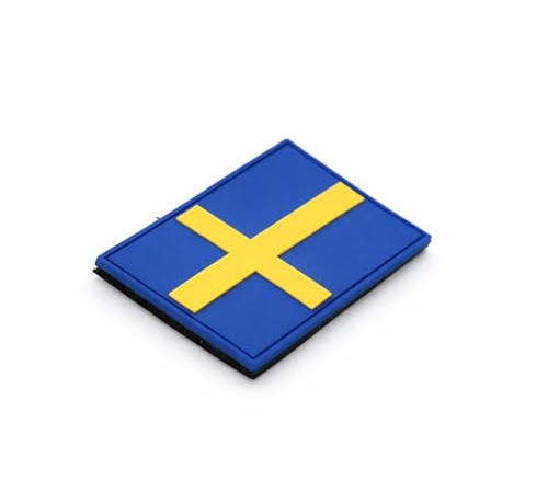 Patch Force - Schweden Flagge Rubber Patch (farbig) 8 x 5 cm - Als Abzeichen für Uniformen, Schutzweste, Einsatztasche, Jacke oder Rucksack - Für Bundeswehr, Polizei und Militär
