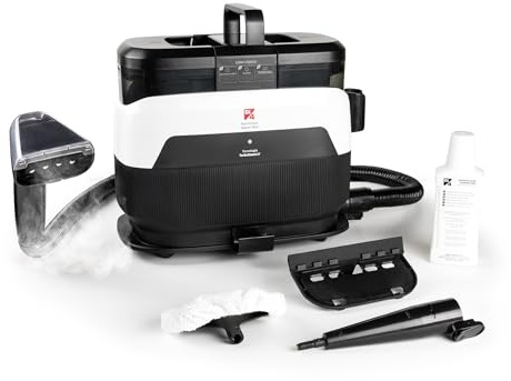 Di4 Aspiroclean Vapore 1650 Limpiador a Vapor, Potencia 1650W, Función Agua Caliente y Vapor, Doble Depósito, Limpiador Vapor Sofá, Alfombras, Tapicerías y Coche, Accesorios Incluidos, Limpiacristales