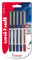 Uni-ball B-150 Eye Micro Kugelschreiber, schwarze/blaue/rote Uni Super-Tinte, 0,5 mm Spitze, 5 Stück