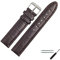 MARBURGER Uhrenarmband 20mm Leder Braun Silber Alligator Prägung Mit Naht - Montage Set 1392031000120