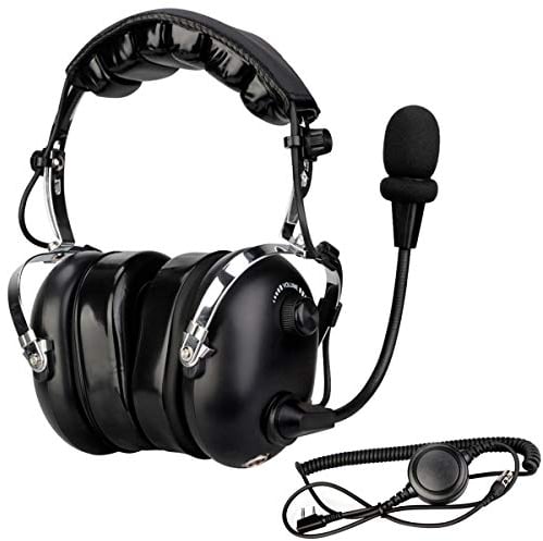 Retevis EH070K Walkie-Talkie-Ohrhörer, PNR-Headset, kompatibel mit RT24 RT27 RT617 RA685 RB629 RT5R RT1 Baofeng UV5R 888S eSynic Kenwood, passend für Aviation Link Line(Schwarz, 1 Stück)