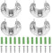 Wardrobe Hanging Rail Bracket Closet Pole Sockets Rod End Holders Round Tube Bracket Cabinet Tube Rod Bracket Stainless Steel Flange Rod Holder for Shower Curtain Rod Cupboard Rod(4Pcs, 26mm/1in)