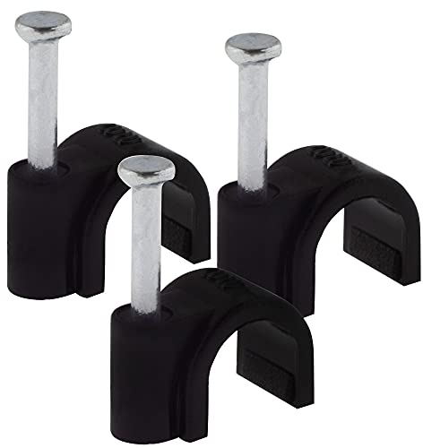 SeKi 12 mm Nagelschelle 100 Stück Schwarz Kabelschelle Kabelbefestigung universal Schelle inkl. Nagel
