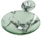 SHUGUANG Gehärtetes Glas Waschbecken, Aufsatzwaschbecken Glas Aufsatz Waschschale Rund Waschschale Waschtisch Set mit Ablaufwasser Set, Wasserhahn, Montagering, 420×420×145mm,Grün
