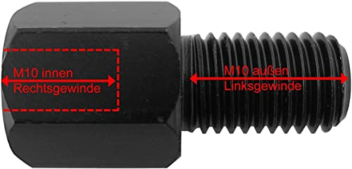 Area1 M10 Rechtsgewinde auf M10 Linksgewinde Motorradspiegel Adapter (1 Stück) kompatibel mit Yamaha Motorrädern (M10 Rechts auf M10 Links)