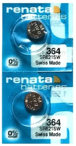 Renata 364 SR621SW Silver Oxide Watch Battery 1.55V (2 Pack)