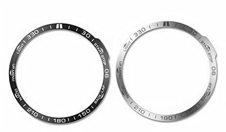 Edelstahl-Uhrenblende für Garmin Fenix 7 x Lünettenring, Anti-Kratz- und Kollisionsschutz, Lünettenschlaufe, 2 Stück (schwarz + silberfarben)