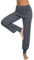 Terecey Yogahose Damen Lang mit Rock Yoga Pants Baggy Jogginghose Damen Bequeme Hose Pumphose Yoga Bekleidung Damen für Yoga Pilates Tanzen Joggen Dunkelgrau S