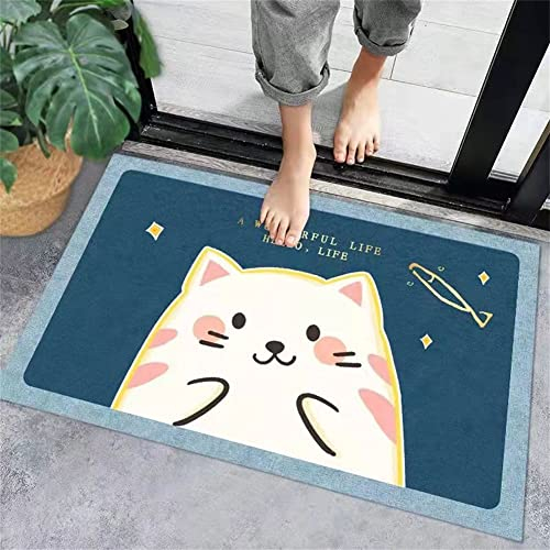 Aoojlo Badematte Rutschfester Badezimmerteppich Absorbierende Badteppich, 120x160cm Badezimmer Teppich, Schnell Trocknend Fussmatte, Bath Mats, Bodenmatte Saugfähig Badvorleger, Fußmatte Dusche Katze