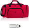 Sporttasche Damen Herren Color Big 55 cm 40 L Nassfach Reisetasche Sport Fitness Sauna Tasche groß 1296 + Trinkflasche (Red (Rot))
