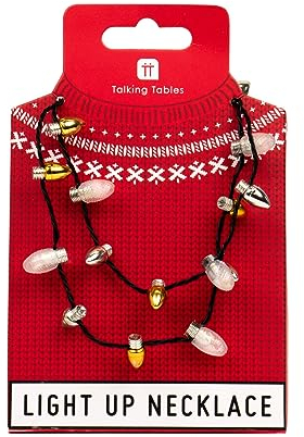 Flashing Christmas Light Up Necklace for Xmas Party, Fun Festive Office Dress up, Great for Kids or Adults, | Battery Supplied | Ideal Secret Santa Gift or Stocking Filler