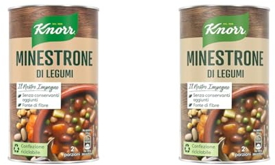 Knorr Minestrone di Legumi, Piatti Pronti Knorr con Ingredienti Naturali, Senza Coloranti e Senza Conservanti Aggiunti, Fonte di Fibre, Vegano, Confezione da 1500ml