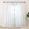 L.Z.E Vorhänge Weiß für Wohnzimmer, Gardinen Weiss mit Kräuselband für Schienensystem, Transparent Schiene Gardine Vorhang für Schlafzimmer Fenster, 2er Set Leinenoptik Stores Modern 225 cm Lang