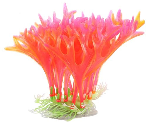 Milisten Künstliche Pflanze Meer Ornament Koralle Aquarienpflanzen Aquariumkoralle kunstpflanze kunstplflanze deko Phyto Künstliche Koralle Anlage schmücken Haustiernest Container Rosa