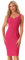 Allegra K Femme Fourreau Cocktail Élégantes Col en Cœur sans Manches Moulante Robe Crayon Rose Vif XL