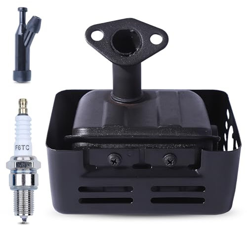 Mtanlo - Juego de escape silenciador para Honda GX120 GX160 GX200 168F 4HP 5.5 HP 6.5HP Motor,Kit de silenciador de escape con bujía de arranque Tapa de bujía dividida F6TC