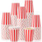 Fullhawl 50 Pcs Red Stripe Disposable Paper Cups for Christmas Carnival Party 9oz Disposable Drinking Cups Set Striped Paper Cups Supplies Birthday Carnival Circus Decorations for Coffee Tea Juice