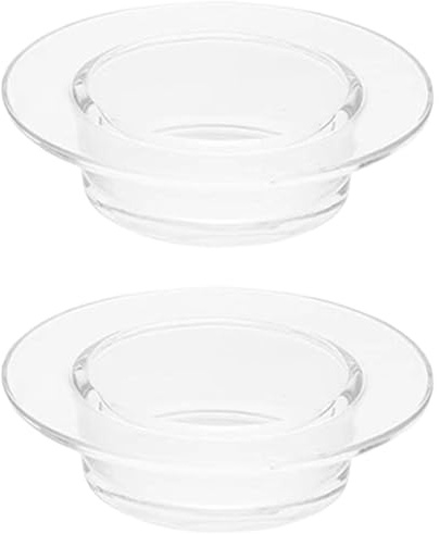 CAKEEYUM 2PCS Wax Warmer Replacement Dish, 4.5inch Glass Wax Melt Liners, Candle Heating Props Easy to Clean Melt Dish, For Lamp Melting Heating Warmer Replacement Line