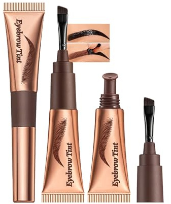 Augenbrauen Gel Tint Peel Off- 2Pcs Rotbraun Augenbrauenfarbe Tattoo, Wasserfest Wischfest, Transfer-proof, Hält 3 Tage, Easy Peel Off Augenbrauengel Eyebrow Gel Tattoo Farbe, Make-up für Frauen-03