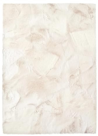 PASSUA Shaggy Teppich 80x360cm Creme Dave - Hochflor Kunstfell Teppich - Flauschiger Langflor Teppich für Wohnzimmer, Schlafzimmer und Kinderzimmer - weicher Fellteppich aus Polyester, hypoallergen